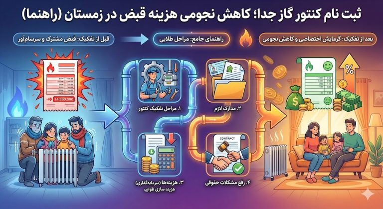 ثبت نام کنتور گاز جدا؛ کاهش نجومی هزینه قبض در زمستان (راهنما). | فوری ...