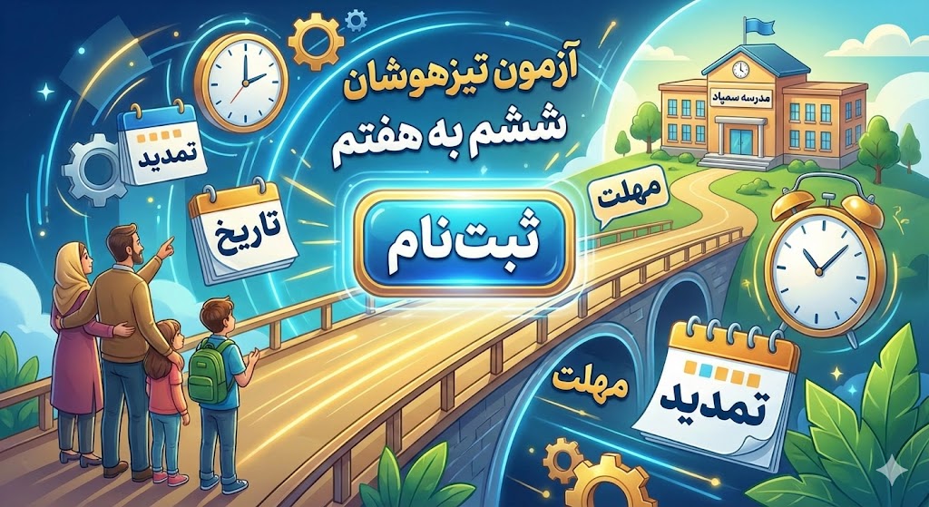 زمان ثبت نام آزمون تیزهوشان ۱۴۰۵ ششم به هفتم | تاریخ - مهلت زمان ثبت نام آزمون تیزهوشان ۱۴۰۵ ششم به هفتم | تاریخ – مهلت