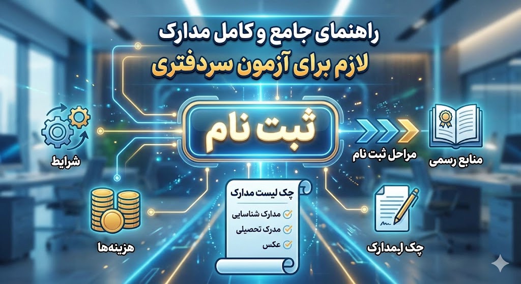 مدارک لازم برای ازمون سردفتری ۱۴۰۵ | چک لیست مدارک مدارک لازم برای ازمون سردفتری ۱۴۰۵ | چک لیست مدارک