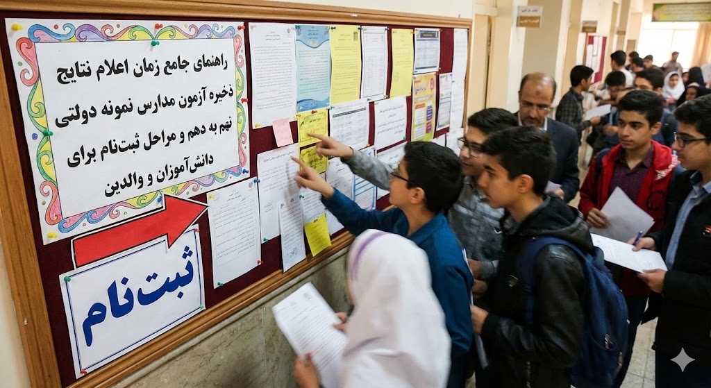 زمان اعلام نتایج ذخیره آزمون مدارس نمونه دولتی نهم به دهم ۱۴۰۵ زمان اعلام نتایج ذخیره آزمون مدارس نمونه دولتی نهم به دهم ۱۴۰۵