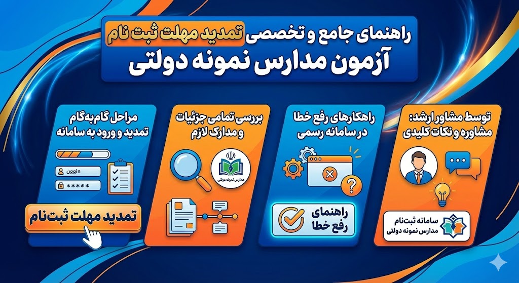 تمدید مهلت ثبت نام آزمون مدارس نمونه دولتی ۱۴۰۵ تمدید مهلت ثبت نام آزمون مدارس نمونه دولتی ۱۴۰۵
