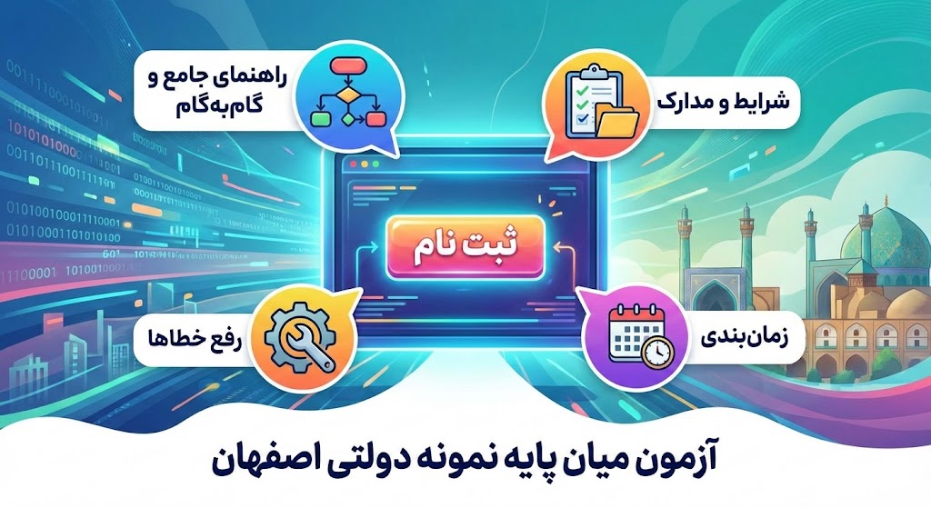 سایت ثبت نام آزمون میان پایه نمونه دولتی اصفهان ۱۴۰۵ سایت ثبت نام آزمون میان پایه نمونه دولتی اصفهان ۱۴۰۵