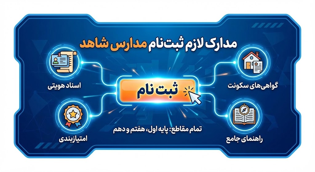 مدارک لازم ثبت نام مدارس شاهد ۱۴۰۵ | تمام مقاطع مدارک لازم ثبت نام مدارس شاهد ۱۴۰۵ | تمام مقاطع
