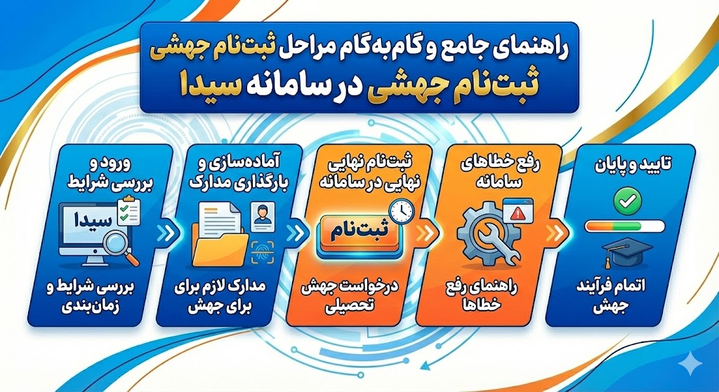 مراحل ثبت نام جهشی در سامانه سیدا مراحل ثبت نام جهشی در سامانه سیدا