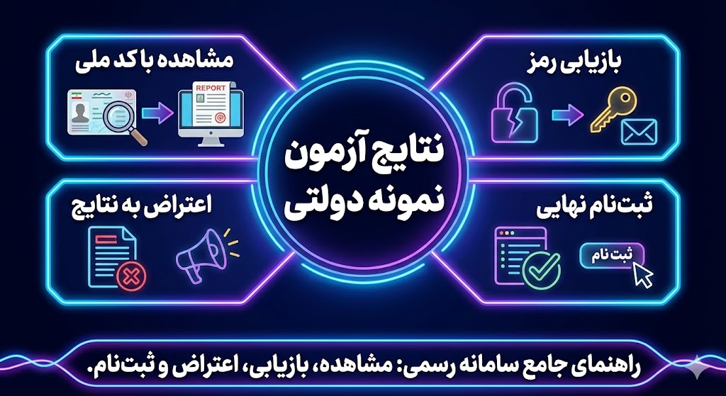 اعلام نتایج آزمون نمونه دولتی ۱۴۰۵ | ورود با کد ملی اعلام نتایج آزمون نمونه دولتی ۱۴۰۵ | ورود با کد ملی