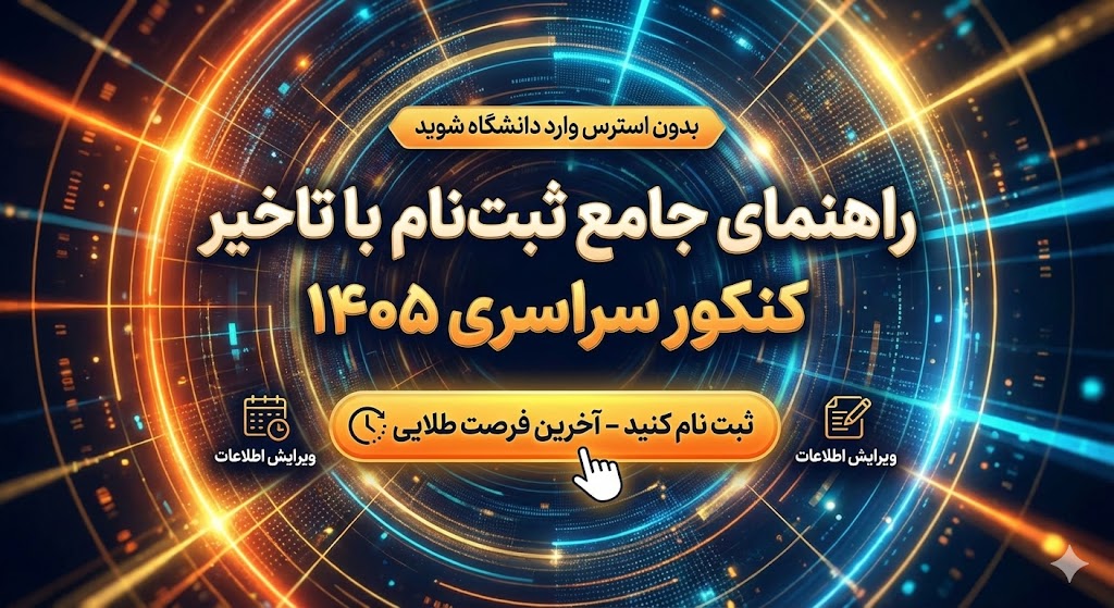 ثبت نام با تاخیر کنکور سراسری ۱۴۰۵ ثبت نام با تاخیر کنکور سراسری ۱۴۰۵