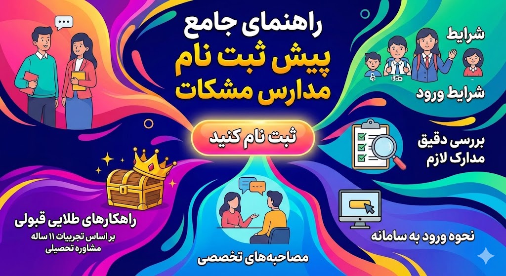 پیش ثبت نام مدارس مشکات ۱۴۰۵ ۱۴۰۶ | شرایط ورود پیش ثبت نام مدارس مشکات ۱۴۰۵ ۱۴۰۶ | شرایط ورود