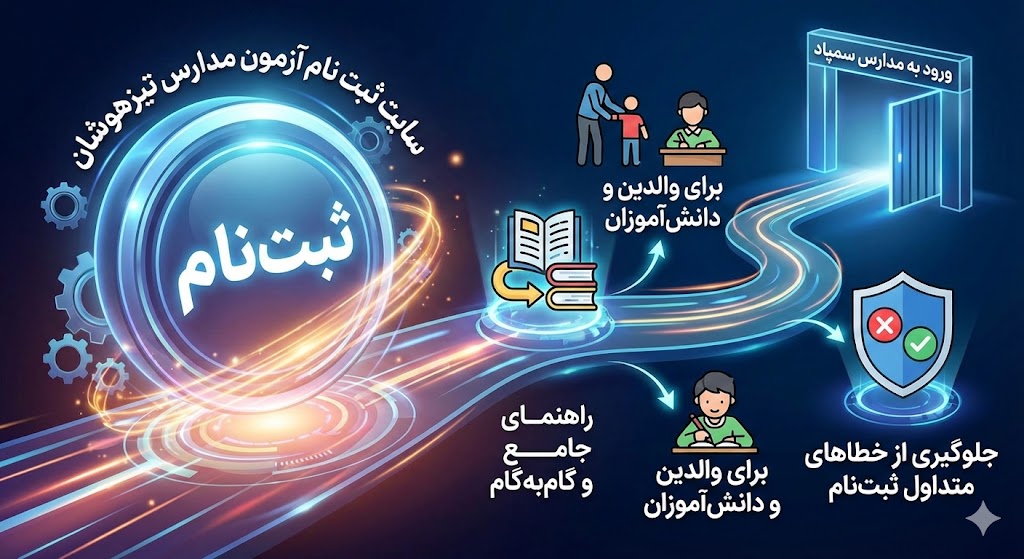سایت ثبت نام آزمون مدارس تیزهوشان ۱۴۰۵ | راهنمای جامع سایت ثبت نام آزمون مدارس تیزهوشان ۱۴۰۵ | راهنمای جامع