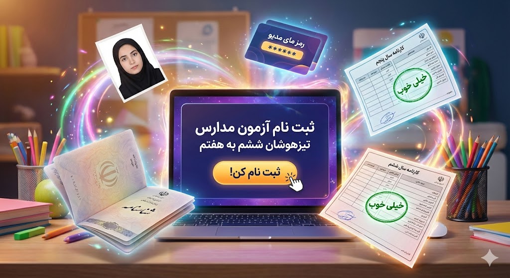 مدارک لازم برای ثبت نام آزمون مدارس تیزهوشان ششم به هفتم ۱۴۰۵ مدارک لازم برای ثبت نام آزمون مدارس تیزهوشان ششم به هفتم ۱۴۰۵