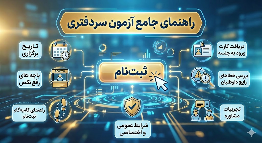 تاریخ برگزاری آزمون سردفتری ۱۴۰۵ | باجه های رفع نقص تاریخ برگزاری آزمون سردفتری ۱۴۰۵ | باجه های رفع نقص
