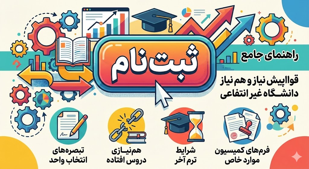 قوانین پیش نیاز و هم نیاز دانشگاه غیر انتفاعی ۱۴۰۵ قوانین پیش نیاز و هم نیاز دانشگاه غیر انتفاعی ۱۴۰۵