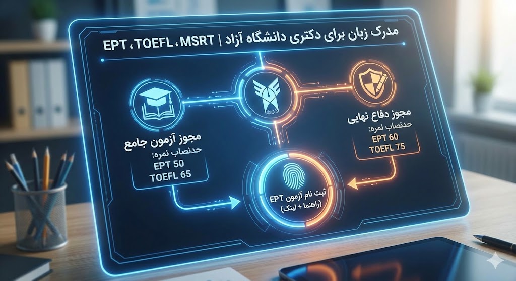 مدرک زبان برای دکتری دانشگاه آزاد ۱۴۰۵ | مدارک مورد قبول مدرک زبان برای دکتری دانشگاه آزاد ۱۴۰۵ | مدارک مورد قبول