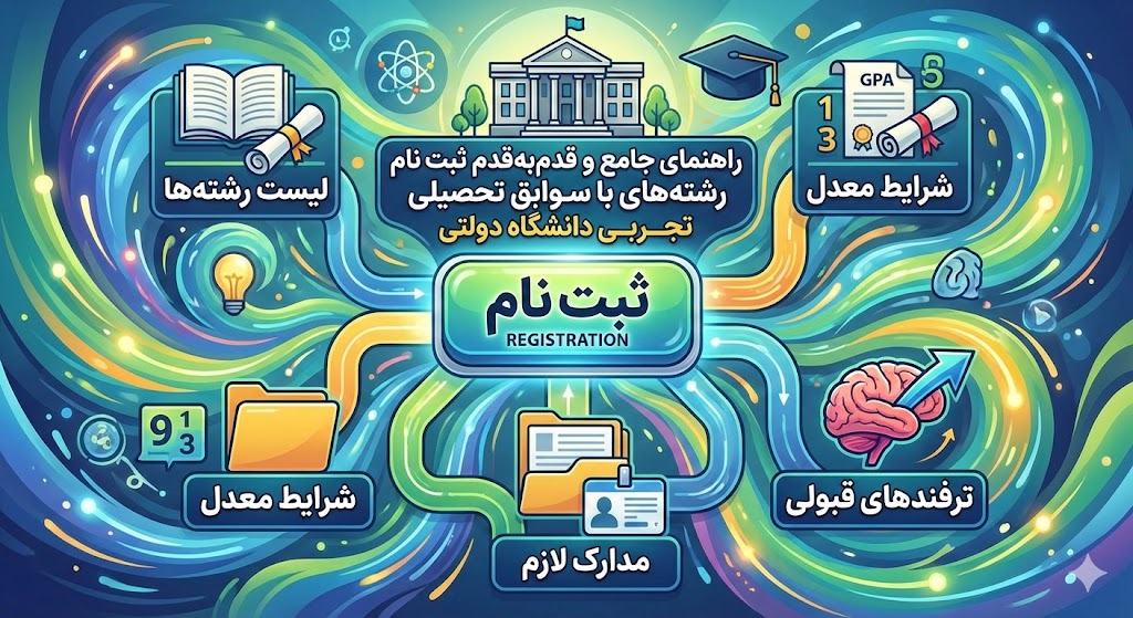 رشته های با سوابق تحصیلی تجربی دانشگاه دولتی ۱۴۰۵ رشته های با سوابق تحصیلی تجربی دانشگاه دولتی ۱۴۰۵