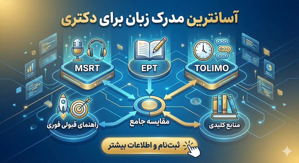 آسانترین مدرک زبان برای دکتری ۱۴۰۵ آسانترین مدرک زبان برای دکتری ۱۴۰۵