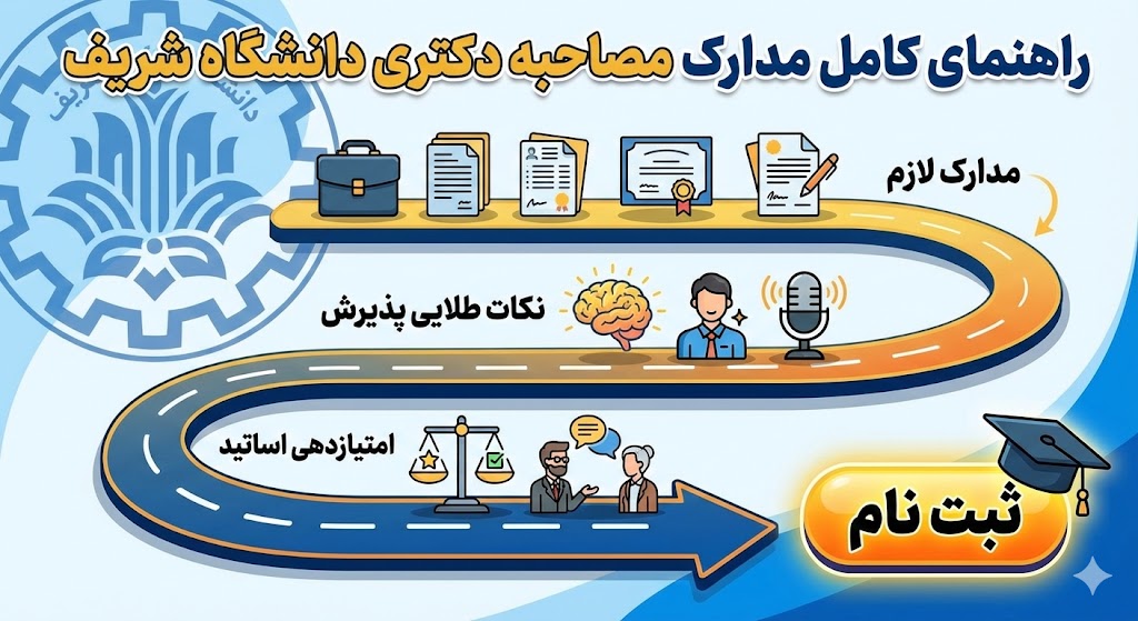 مدرک لازم برای مصاحبه دکتری دانشگاه شریف ۱۴۰۵ مدرک لازم برای مصاحبه دکتری دانشگاه شریف ۱۴۰۵