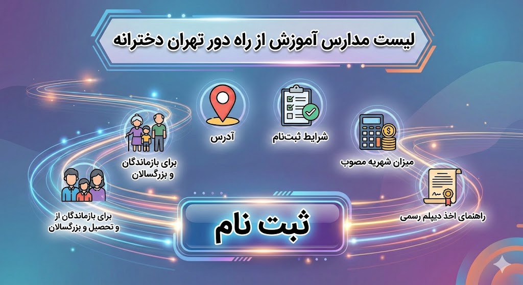 لیست مدارس آموزش از راه دور تهران دخترانه ۱۴۰۵ لیست مدارس آموزش از راه دور تهران دخترانه ۱۴۰۵