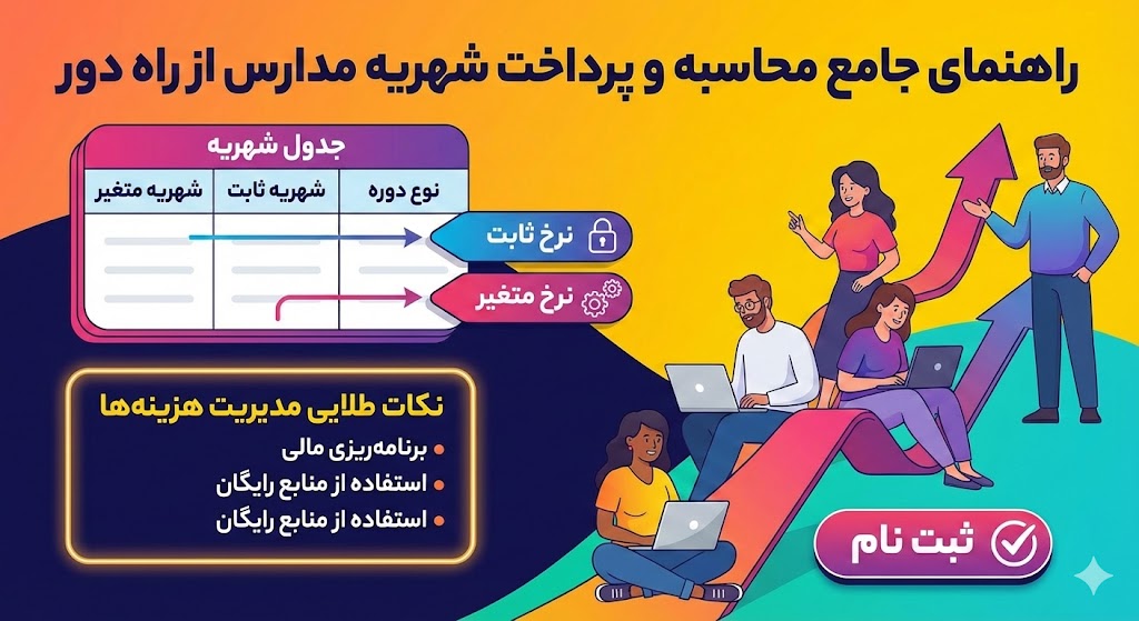 شهریه مدارس از راه دور ۱۴۰۵ | جدول شهریه شهریه مدارس از راه دور ۱۴۰۵ | جدول شهریه