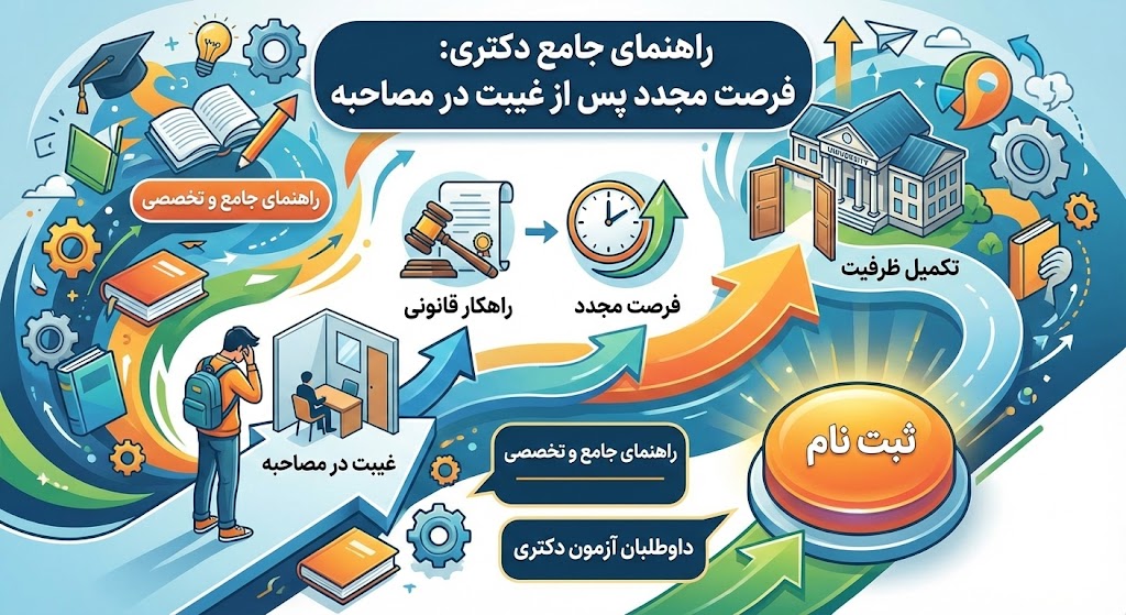 جاماندگان مصاحبه دکتری ۱۴۰۵ | فرصت مجدد داوطلبان جاماندگان مصاحبه دکتری ۱۴۰۵ | فرصت مجدد داوطلبان
