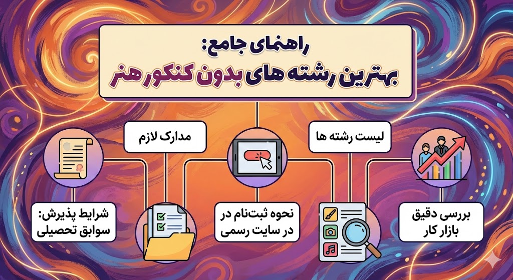 بهترین رشته های بدون کنکور هنر ۱۴۰۵ | لیست رشته ها بهترین رشته های بدون کنکور هنر ۱۴۰۵ | لیست رشته ها