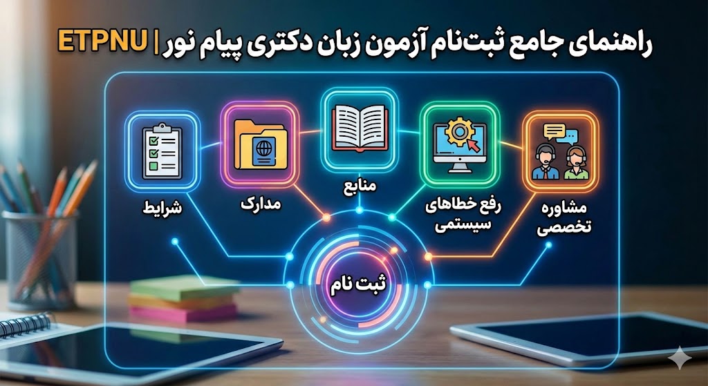ثبت نام آزمون زبان دکتری پیام نور ۱۴۰۵ | ETPNU ثبت نام آزمون زبان دکتری پیام نور ۱۴۰۵ | ETPNU