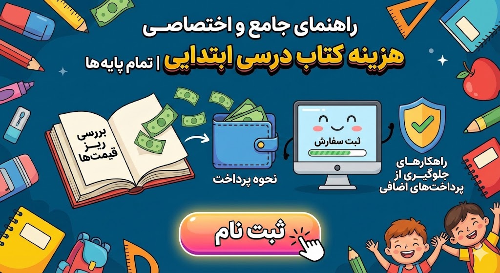 هزینه کتاب درسی ابتدایی ۱۴۰۵ | تمام پایه ها هزینه کتاب درسی ابتدایی ۱۴۰۵ | تمام پایه ها