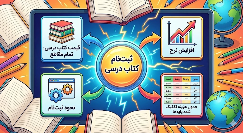 قیمت کتاب درسی ۱۴۰۵ ۱۴۰۶ | فهرست هزینه تمام مقاطع قیمت کتاب درسی ۱۴۰۵ ۱۴۰۶ | فهرست هزینه تمام مقاطع