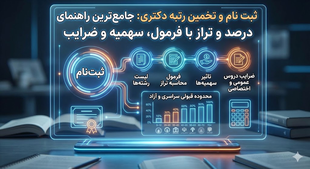 تخمین رتبه دکتری با درصد ۱۴۰۵ | لیست رشته ها تخمین رتبه دکتری با درصد ۱۴۰۵ | لیست رشته ها