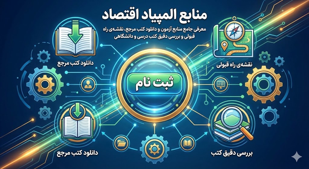 منابع المپیاد اقتصاد ۱۴۰۵ ۱۴۰۶ | معرفی جامع منابع آزمون منابع المپیاد اقتصاد ۱۴۰۵ ۱۴۰۶ | معرفی جامع منابع آزمون