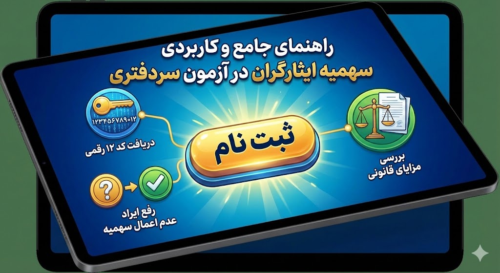 سهمیه ایثارگران در آزمون سردفتری | روش رفع ایراد عدم اعمال سهمیه سهمیه ایثارگران در آزمون سردفتری | روش رفع ایراد عدم اعمال سهمیه