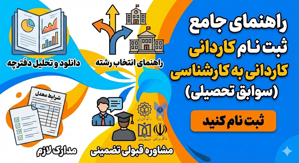 دفترچه کاردانی به کارشناسی براساس سوابق تحصیلی ۱۴۰۵ دفترچه کاردانی به کارشناسی براساس سوابق تحصیلی ۱۴۰۵